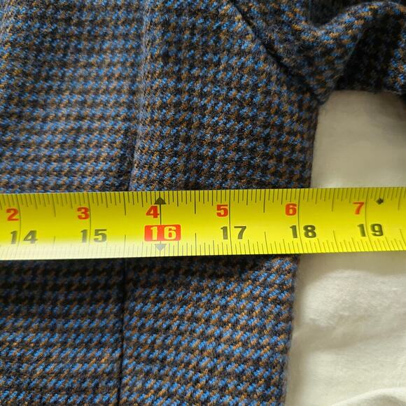 Vintage St. Sophia Paris Double Breasted Wool Blazer Houndstooth Navy EU42 USM - Picture 9 of 10